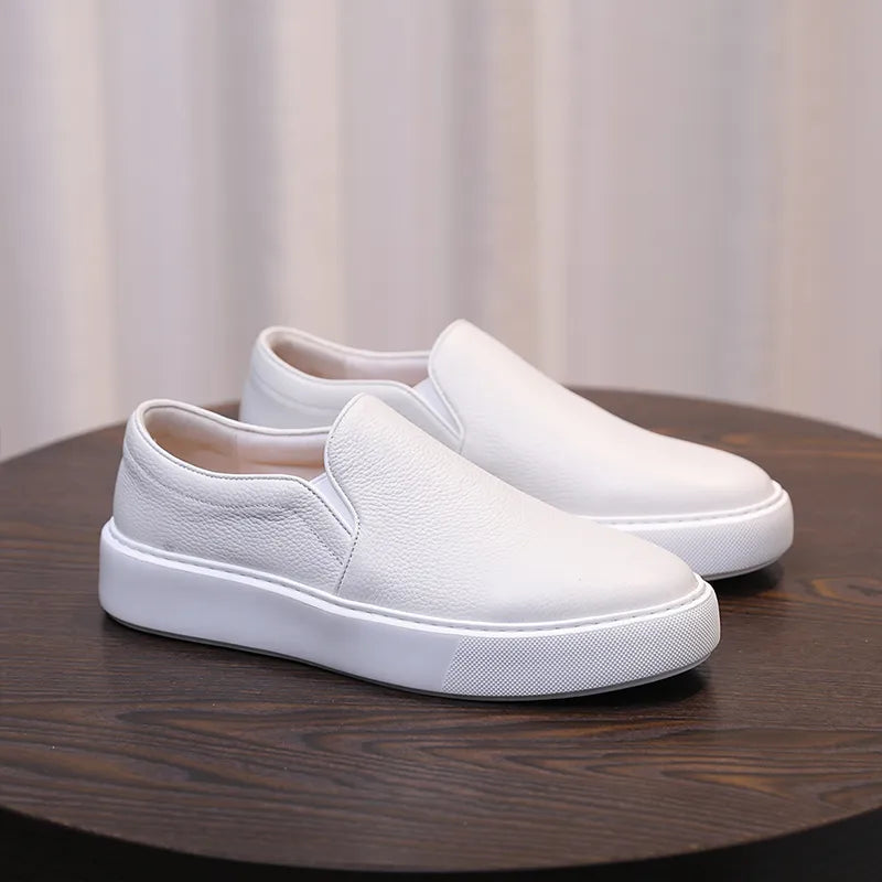 LuxeStep™ Genuine Leather Slip-On Loafers | Wit / 6.5 | Toronty Ottawa