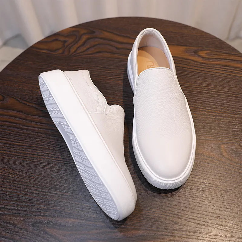 LuxeStep™ Genuine Leather Slip-On Loafers | Wit / 6.5 | Toronty Ottawa