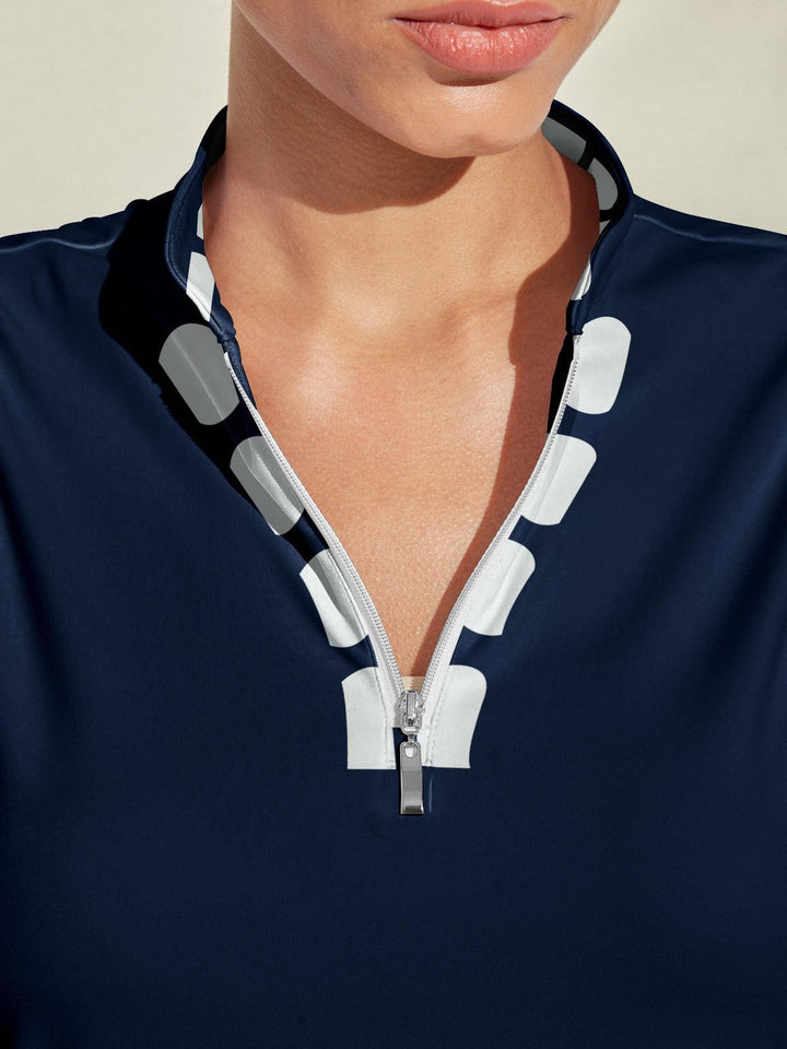 Marina Lane™ | Nautical UPF50+ Long Sleeve Golf Dress | Dark Blue / S | Toronty Ottawa