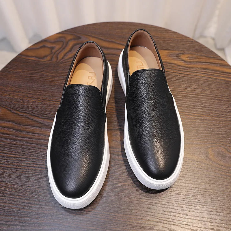 LuxeStep™ Genuine Leather Slip-On Loafers | Wit / 6.5 | Toronty Ottawa