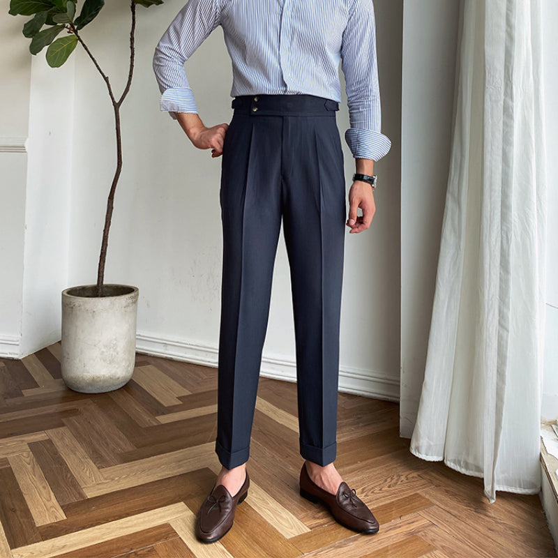 Ellingham™ | Men’s British High-Waist Slim Work Pants | White / 29 | Toronty Ottawa