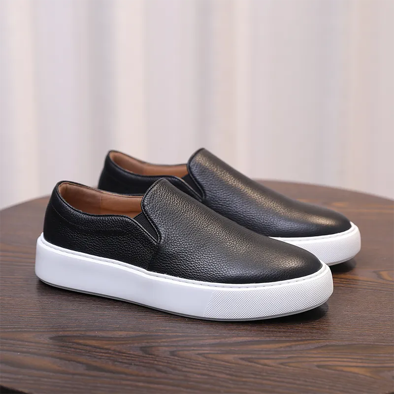 LuxeStep™ Genuine Leather Slip-On Loafers | Zwart / 6.5 | Toronty Ottawa