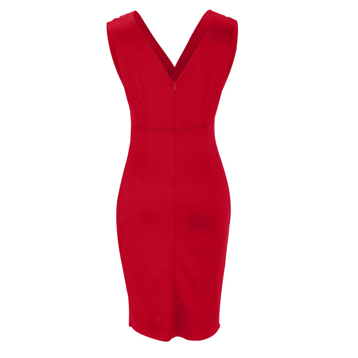 Allure™ | Sculpted V-Neck Slit Gown | Red / S | Toronty Ottawa