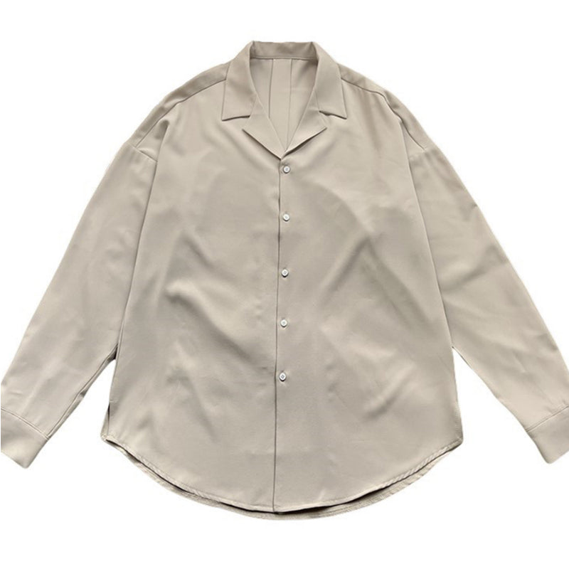 Beaumont™ | Men’s British Cuban Collar Relaxed Shirt | Apricot / S(US)/M(Japan) | Toronty Ottawa