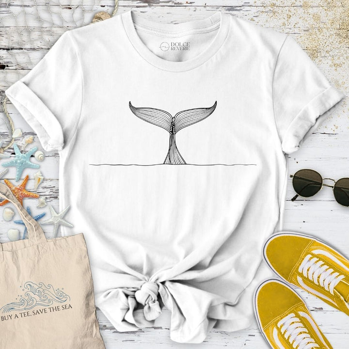 AquaTail™ Unisex Whale Line-Art T-Shirt