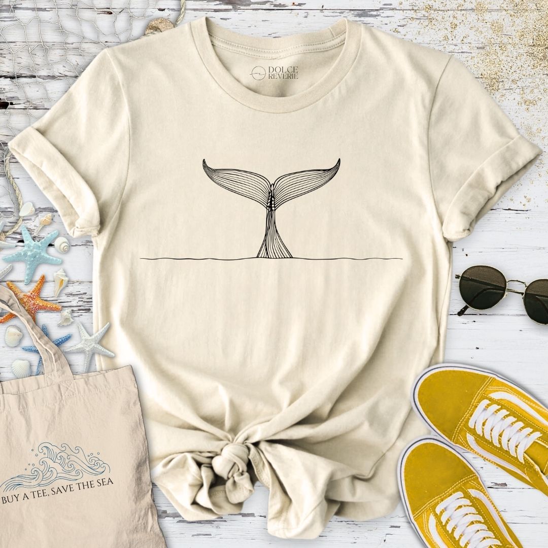 AquaTail™ Unisex Whale Line-Art T-Shirt