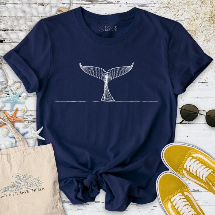 AquaTail™ Unisex Whale Line-Art T-Shirt