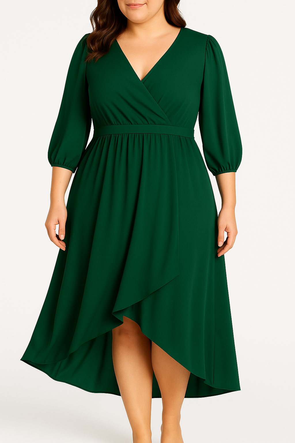 Vivienne – V-Neckline Elegant Dress | Orange / S | Toronty Ottawa