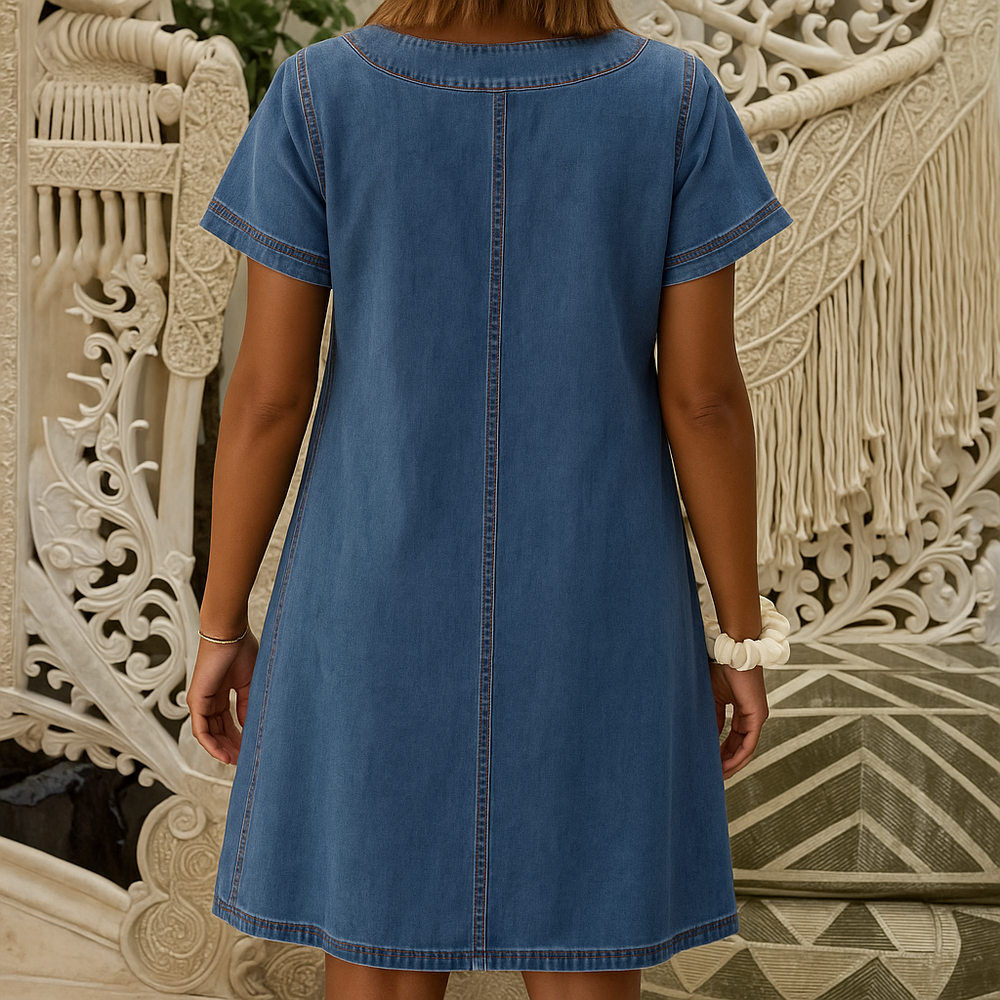 Marlowe Toronto™ | Light Denim Everyday Dress | Blue / S | Toronty Ottawa