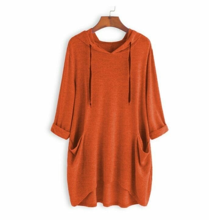 NIKA™ - OVERSIZED HOODED TUNIC | Orange / UK 10 (S) | Toronty Ottawa