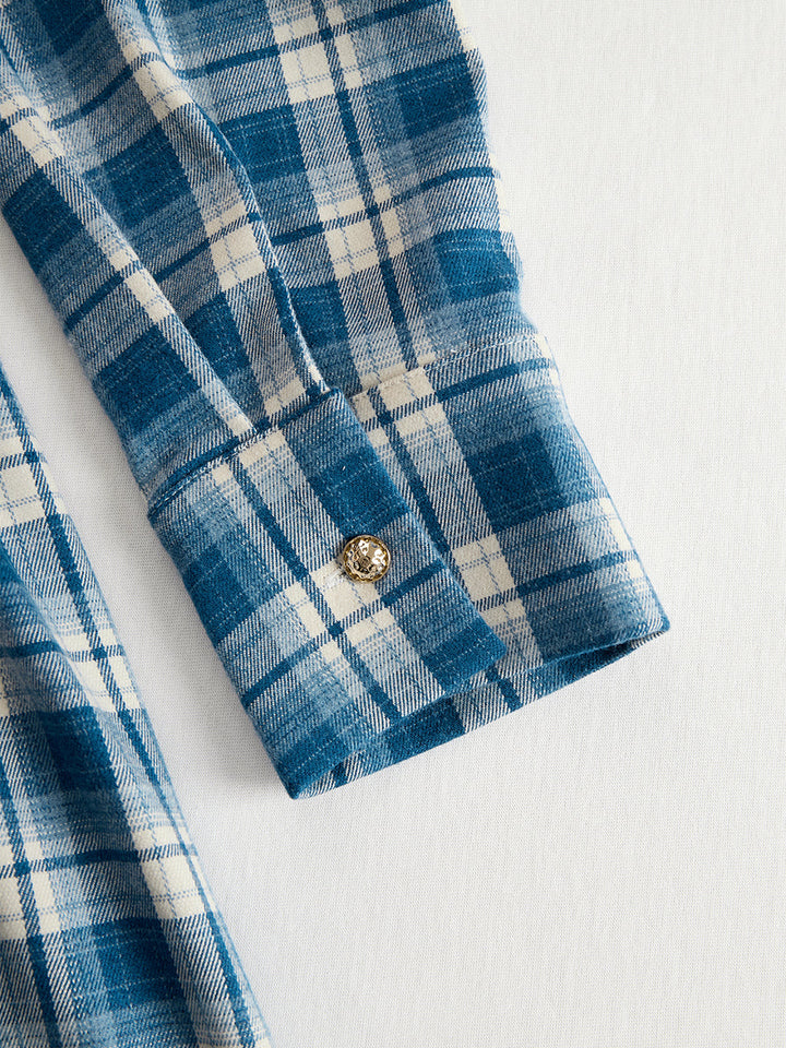 EthniLapel™ Women’s Retro Plaid Maxi Dress – Reddish Brown