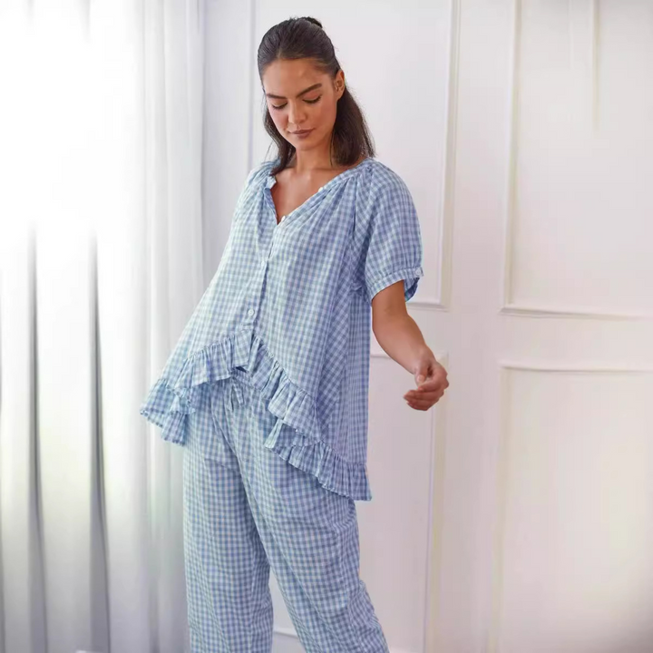 Maplewood™ – Plaid Puff Sleeve Lounge