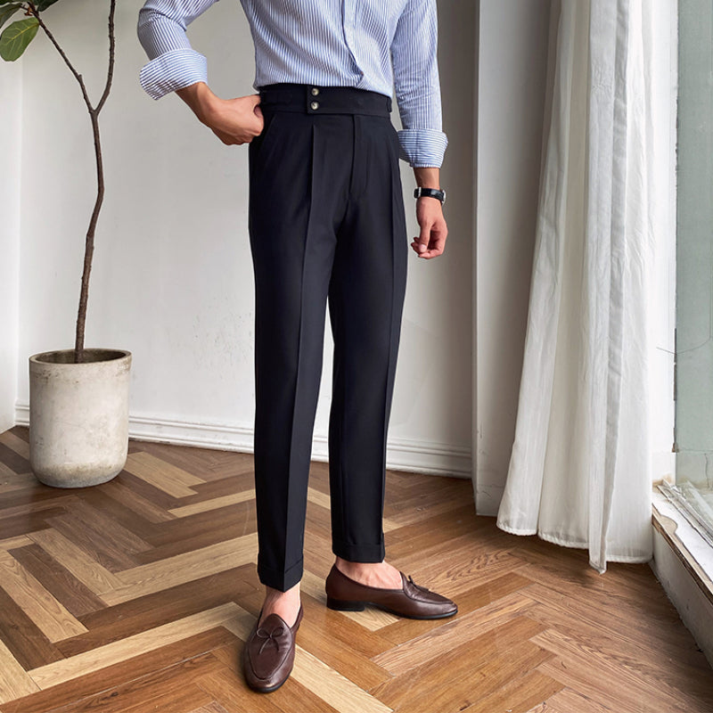 Ellingham™ | Men’s British High-Waist Slim Work Pants | White / 29 | Toronty Ottawa