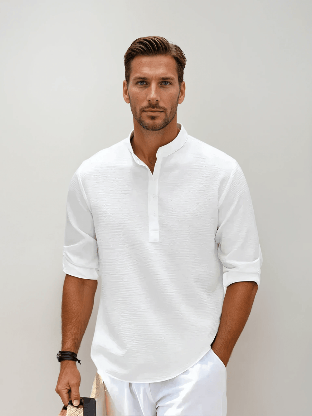 Valente™ | Cotton Tailored-Fit Breeze Shirt | Gray / S | Toronty Ottawa