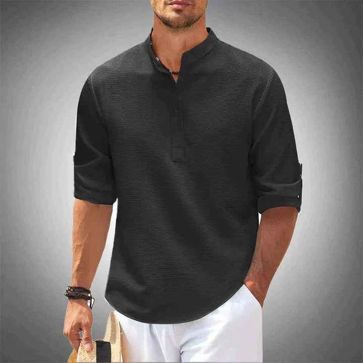 Valente™ | Cotton Tailored-Fit Breeze Shirt | Black / S | Toronty Ottawa