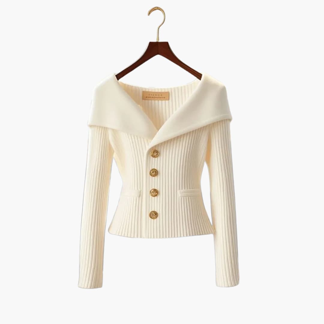 KIM™ - RIBBED BUTTON-UP CARDIGAN | White / One Size Fits All | Toronty Ottawa