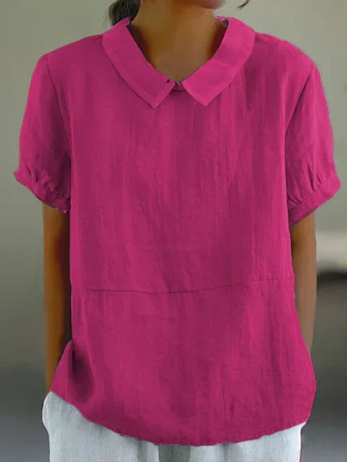 Sophie – Relaxed Collared Everyday Top | Dark Pink / S | Toronty Ottawa