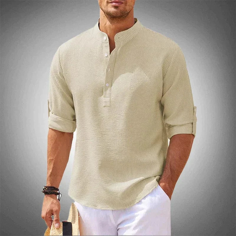 Valente™ | Cotton Tailored-Fit Breeze Shirt | Beige / S | Toronty Ottawa