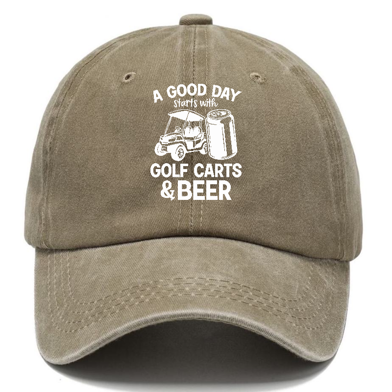 A Good Day Starts With Golf Carts And Beer Classic Cap | Warm Sand(Khaki) | Toronty Ottawa