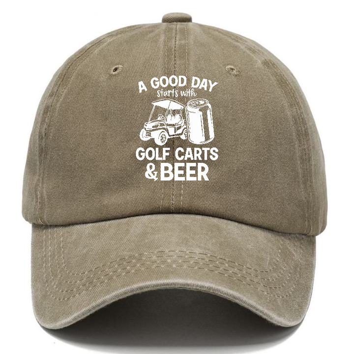 A Good Day Starts With Golf Carts And Beer Classic Cap | Warm Sand(Khaki) | Toronty Ottawa