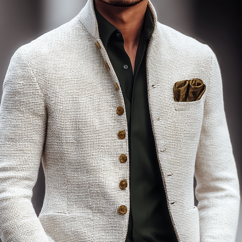 Axton™ Tweed Stand Collar | Casual Jacket