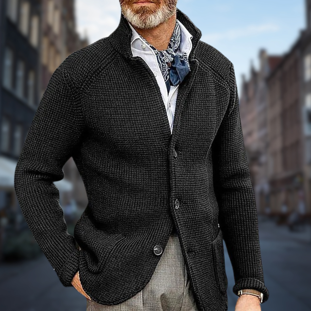 Lucien™ | Soft & Elegant Men’s Cardigan | Black / S | Toronty Ottawa