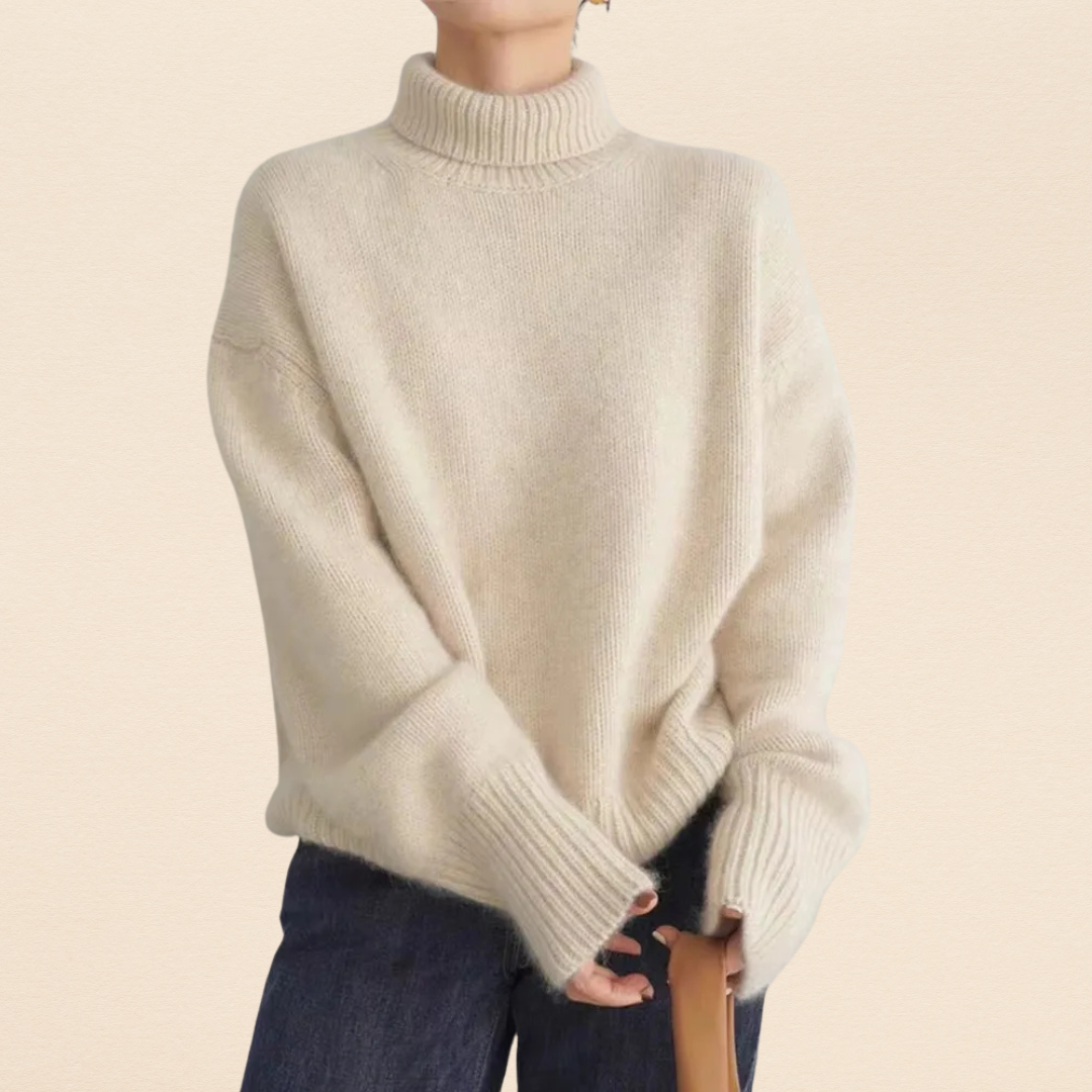 AGATHA™ - CLASSIC TURTLENECK SWEATER | Beige / M | Toronty Ottawa