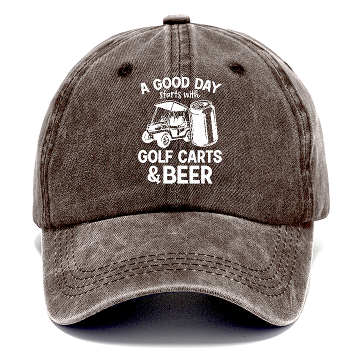 A Good Day Starts With Golf Carts And Beer Classic Cap | Brown | Toronty Ottawa