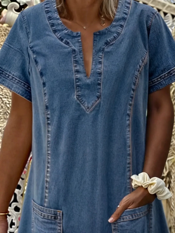 Marlowe Toronto™ | Light Denim Everyday Dress | Blue / S | Toronty Ottawa
