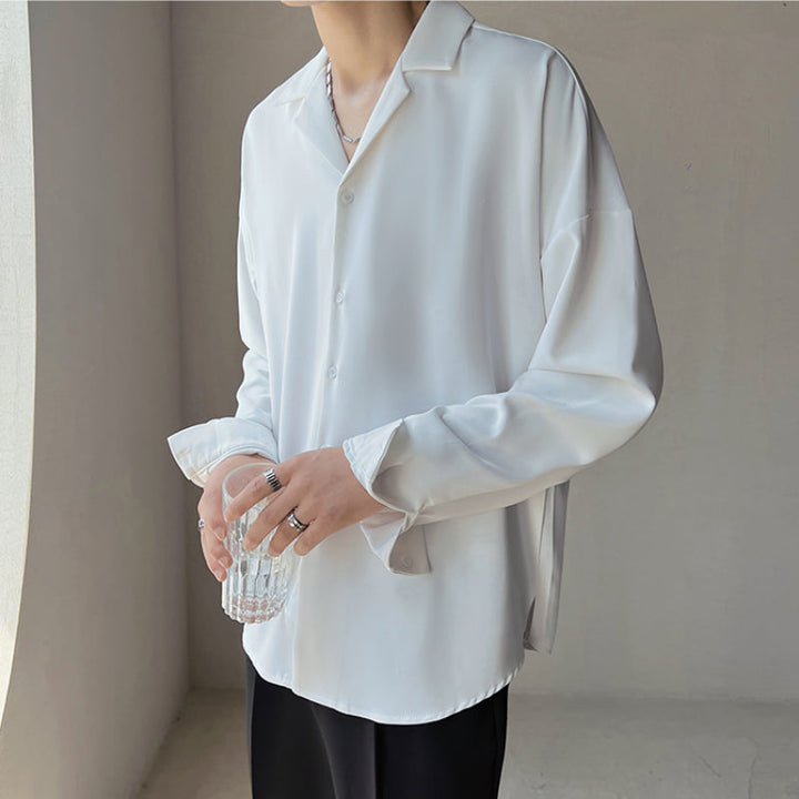 Beaumont™ | Men’s British Cuban Collar Relaxed Shirt | Apricot / S(US)/M(Japan) | Toronty Ottawa