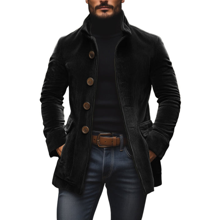 Bexley™ Heritage Corduroy Stand Collar Coat | Black / S | Toronty Ottawa