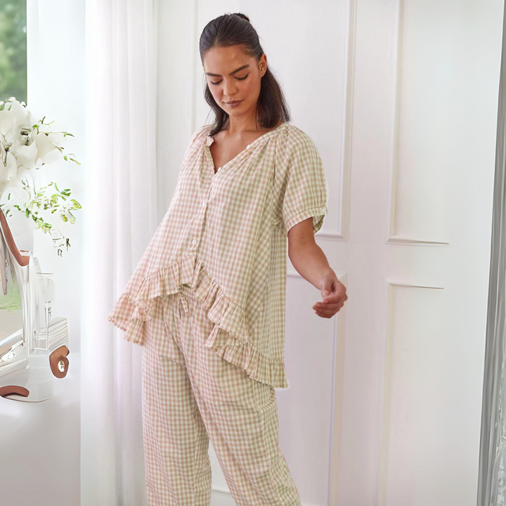Maplewood™ – Plaid Puff Sleeve Lounge