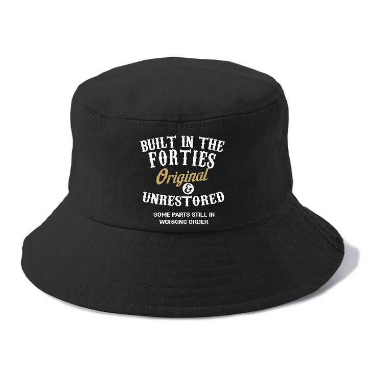 Built In The Forties Original Unrestored Some Parts Still in Working Order Bucket Hat | Black | Toronty Ottawa