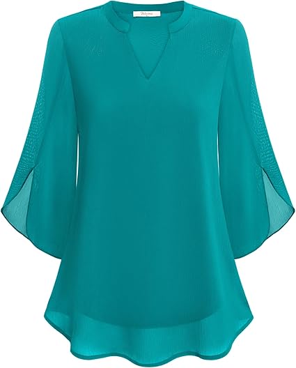Olivia – Flowing Split-Sleeve Blouse | Black / S | Toronty Ottawa