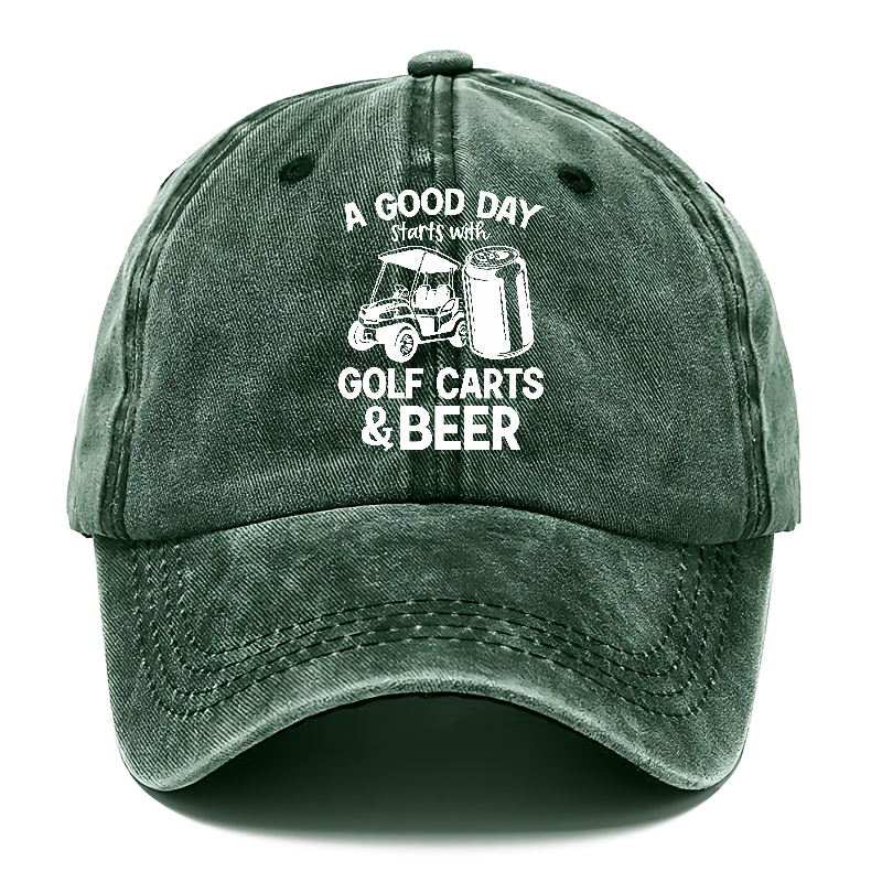 A Good Day Starts With Golf Carts And Beer Classic Cap | Forest Mist(Green) | Toronty Ottawa
