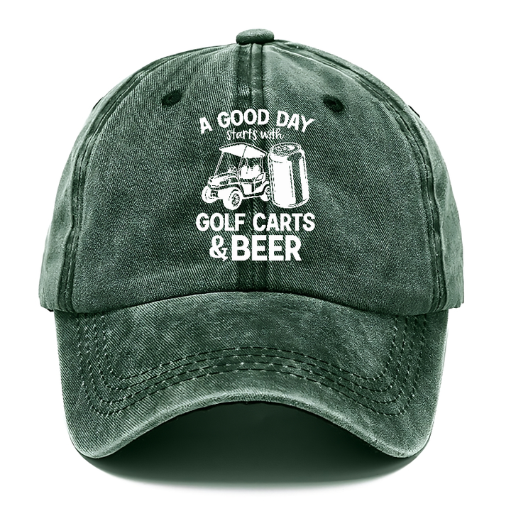 A Good Day Starts With Golf Carts And Beer Classic Cap | Forest Mist(Green) | Toronty Ottawa