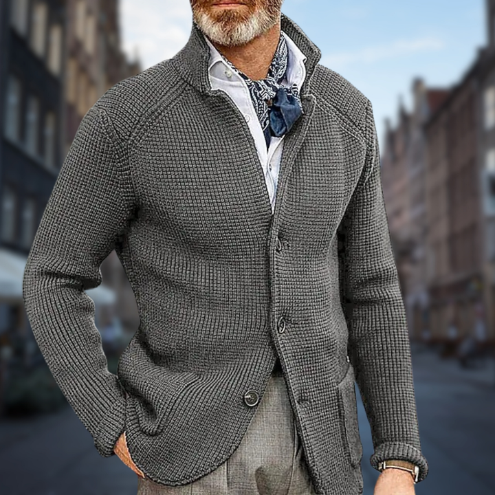 Lucien™ | Soft & Elegant Men’s Cardigan | Gray / S | Toronty Ottawa