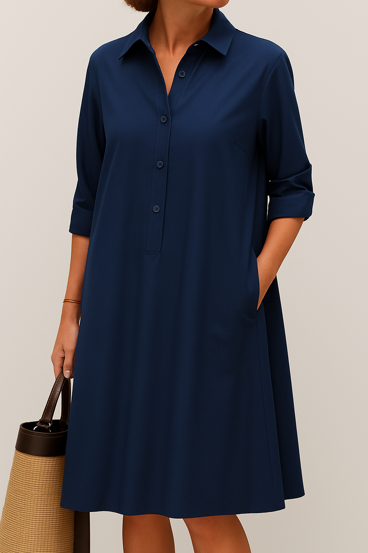 Claire – Everyday Shirt Dress | Dark Blue / S | Toronty Ottawa