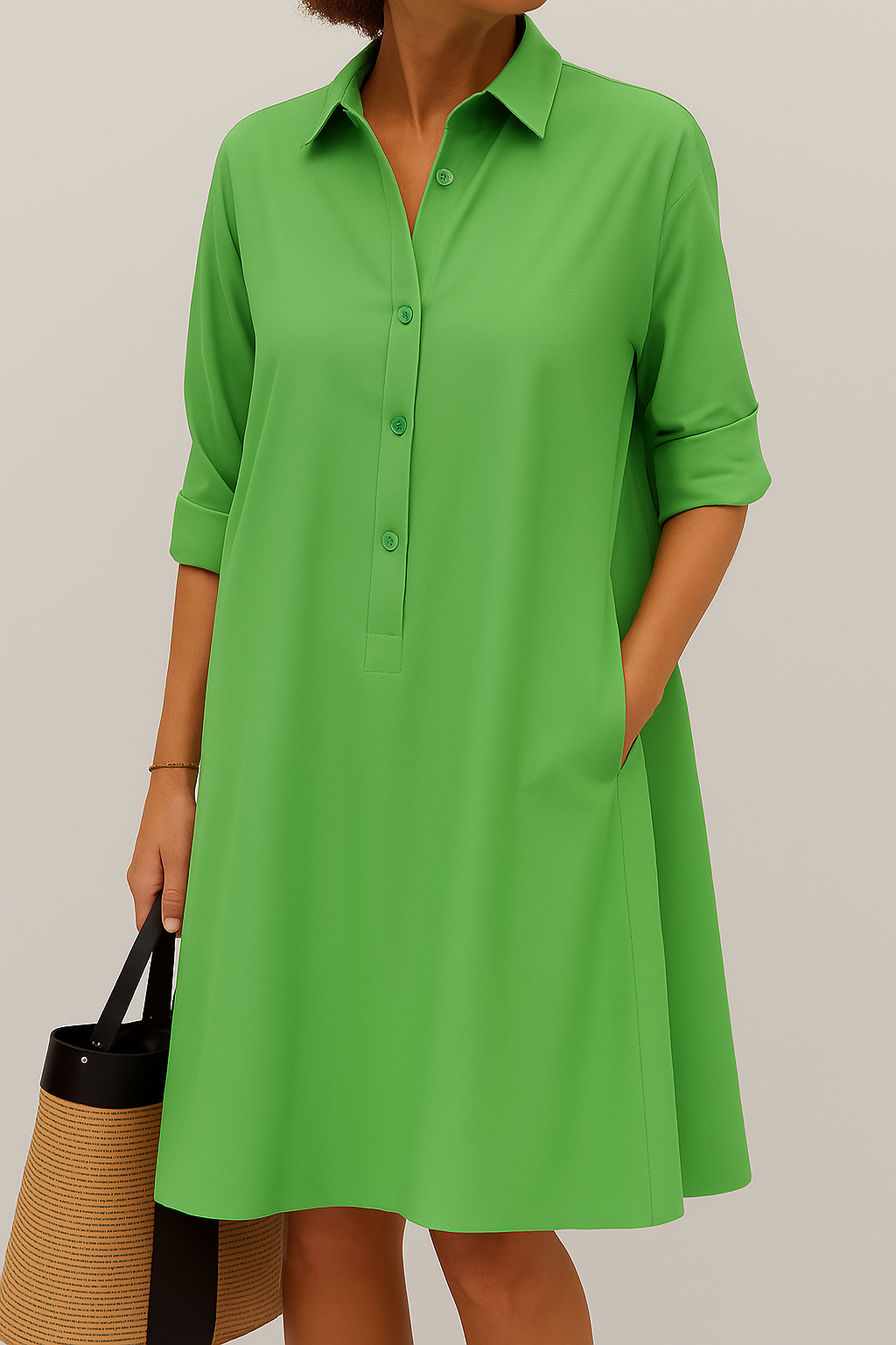 Claire – Everyday Shirt Dress | Green / S | Toronty Ottawa