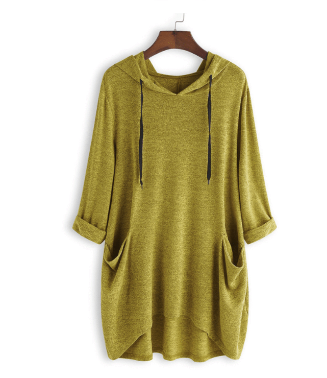 NIKA™ - OVERSIZED HOODED TUNIC | Yellow / UK 10 (S) | Toronty Ottawa
