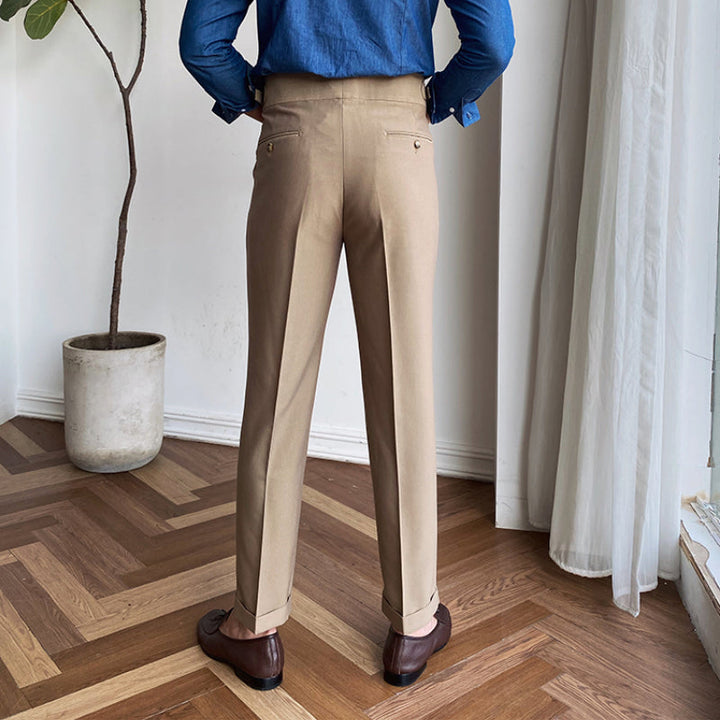 Ellingham™ | Men’s British High-Waist Slim Work Pants | White / 29 | Toronty Ottawa