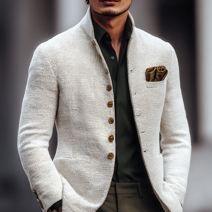 Axton™ Tweed Stand Collar | Casual Jacket