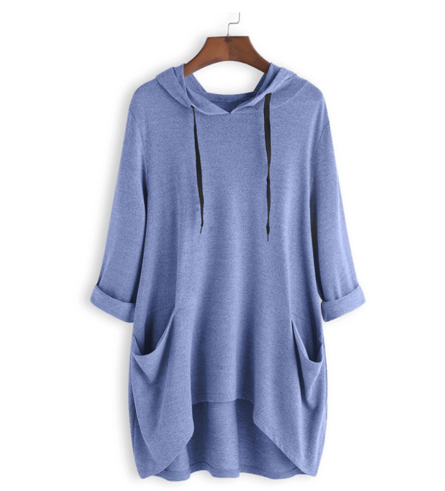 NIKA™ - OVERSIZED HOODED TUNIC | Blue / UK 10 (S) | Toronty Ottawa