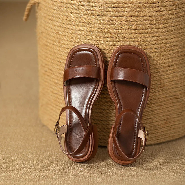 Paige – Minimal Leather Strap Sandals | Black / 3-3.5 | Toronty Ottawa