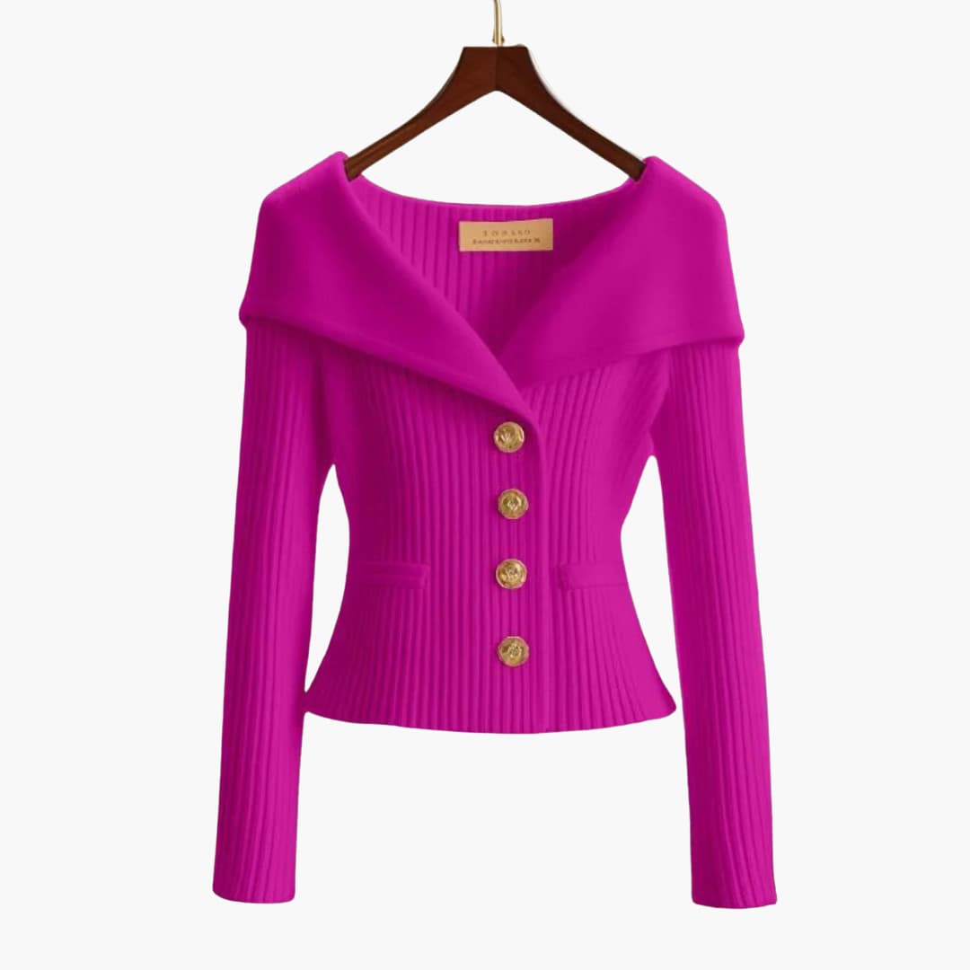 KIM™ - RIBBED BUTTON-UP CARDIGAN | Purple / One Size Fits All | Toronty Ottawa