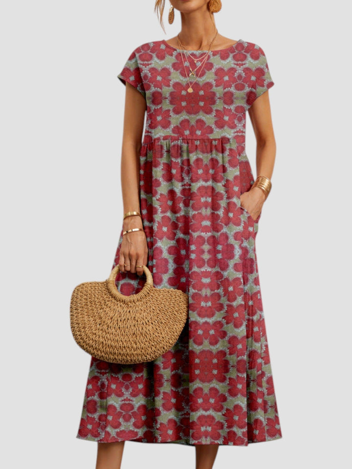 Rose – Floral Summer Dress | Red / S | Toronty Ottawa