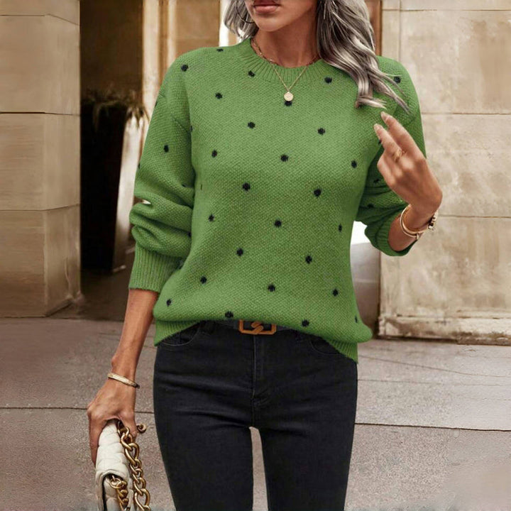 NINA™ - POLKA DOT KNITTED SWEATER | Green / S (8-10) | Toronty Ottawa
