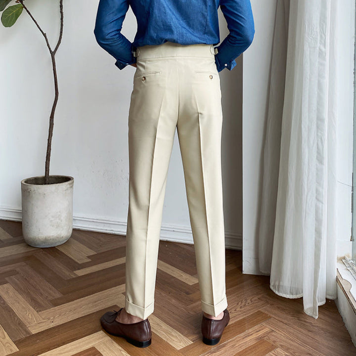 Ellingham™ | Men’s British High-Waist Slim Work Pants | White / 29 | Toronty Ottawa