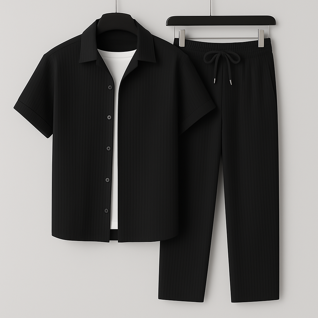 Havenford™ | Men’s Relaxed Linen Set | Black / XS | Toronty Ottawa