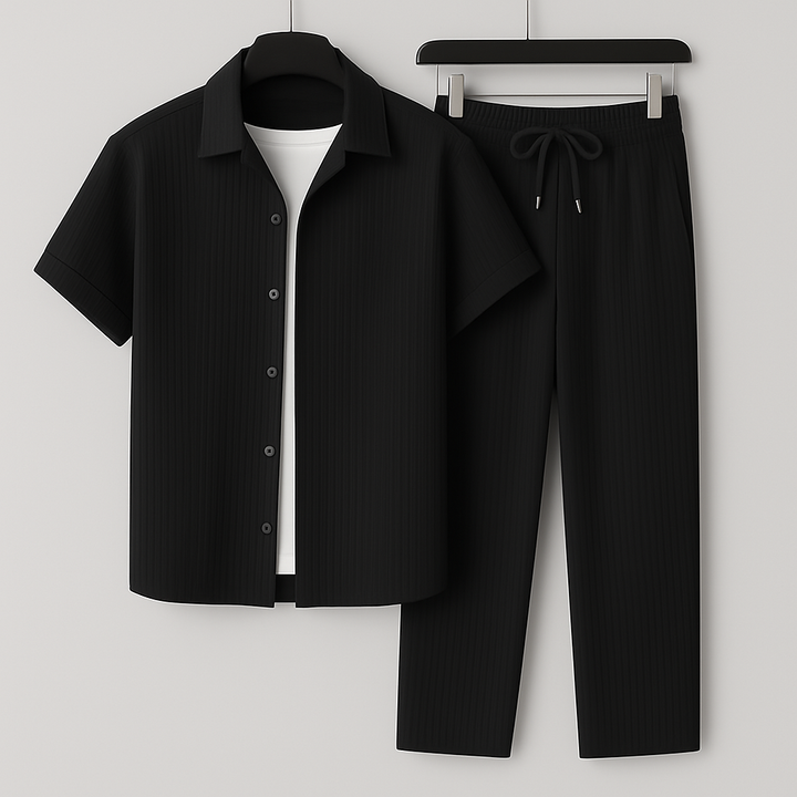 Havenford™ | Men’s Relaxed Linen Set | Black / XS | Toronty Ottawa
